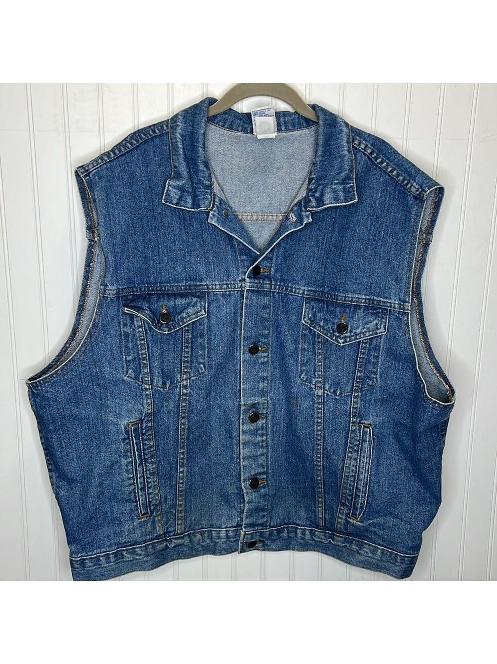 Vintage Tyca Denim Embossed Vest Size 2XL
